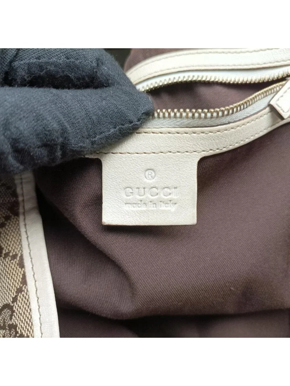 Gucci Pelham Hobo Brown White Canvas Leather